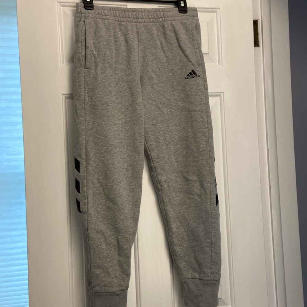 Boys XL Adidas jogger sweatpants gray
